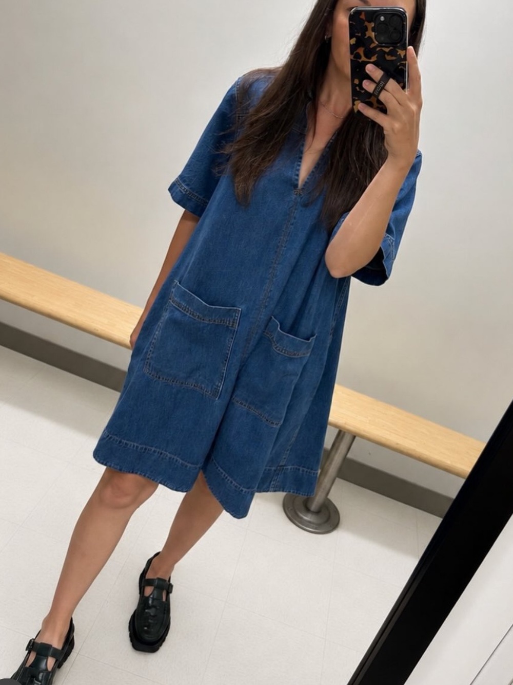 Me + Em Denim Swing Dress